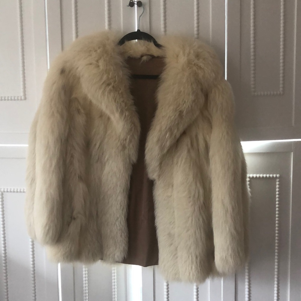 Vintage Parisian Cream Rabbit Fur Coat
